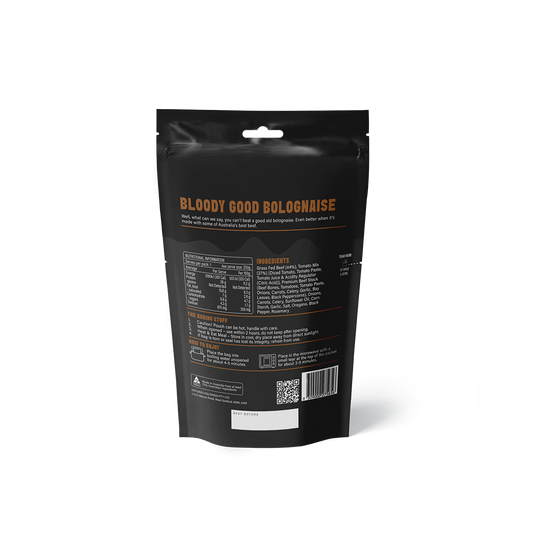 Rations Meal Ready to Eat Single Serve MRE Offgrid Bloody Good Bolognaise
