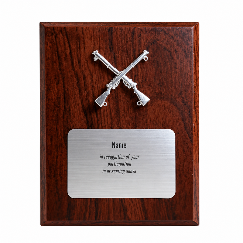 Load image into Gallery viewer, Custom Presentation Plaque Marksman Silver Cross Rifles - Cadetshop
