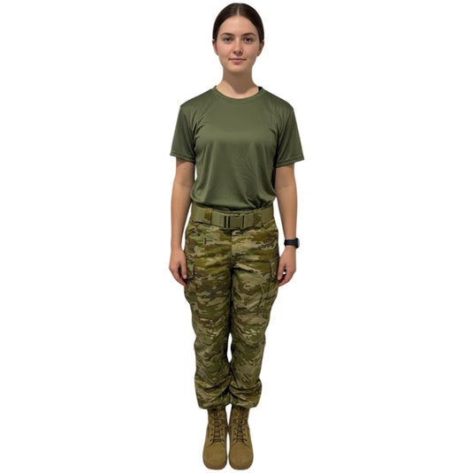 Quick Dry Olive 4 Way Stretch with Hook and Loop Shoulder Patch - Cadetshop