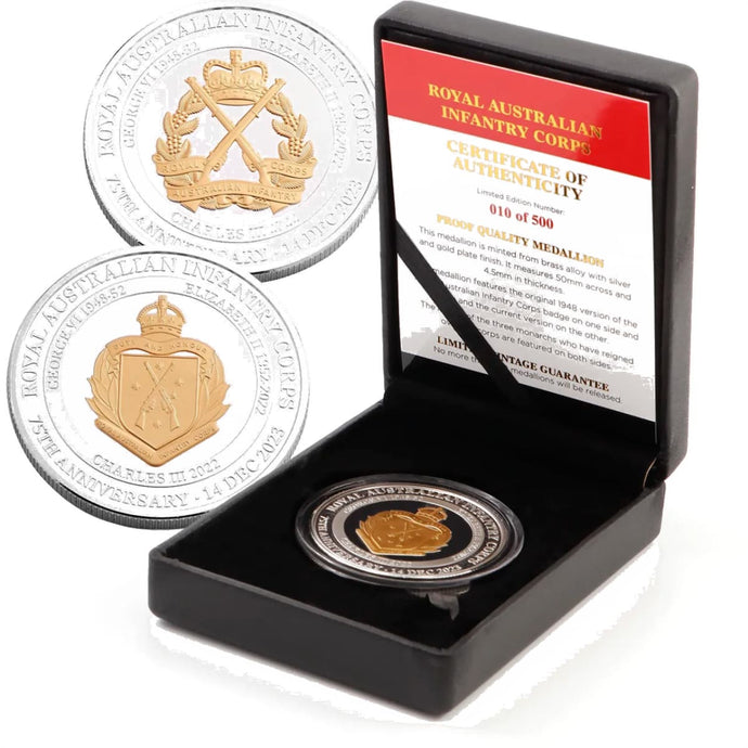 RAinf 75th Medallion in Box - Cadetshop