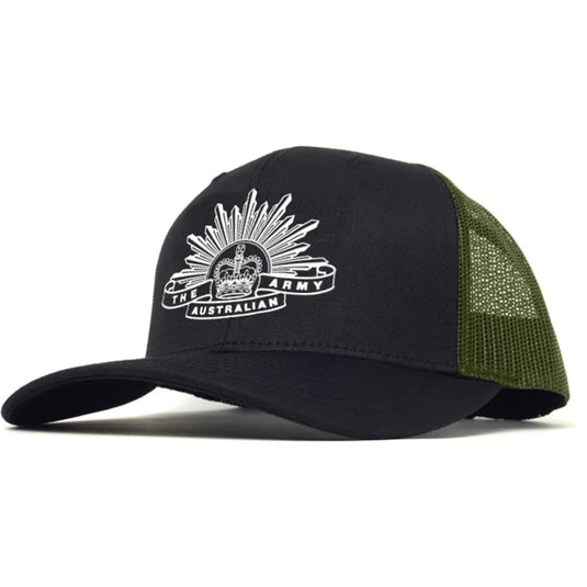 Army Trucker Cap Black/Khaki - Cadetshop