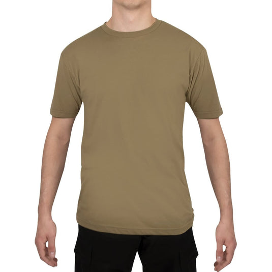 Athletic Fit Solid Colour T-Shirt Coyote Brown - Cadetshop