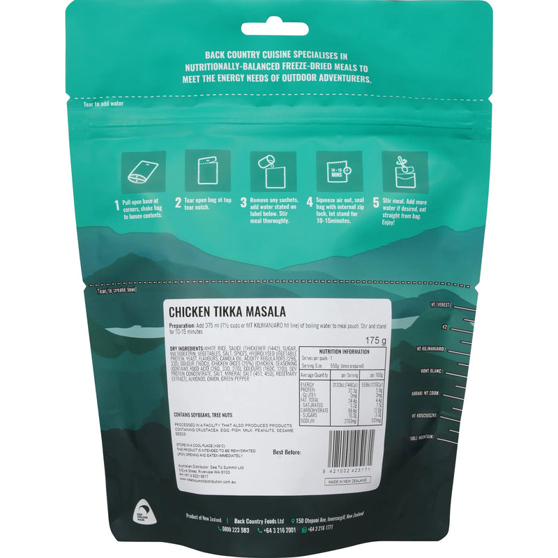 Load image into Gallery viewer, Back Country Freeze Dried Camp Rations Meal - Chicken Tika Masala - Cadetshop
