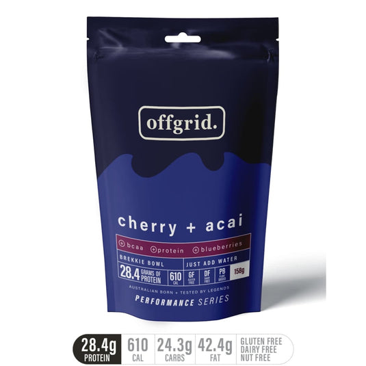 Cadetshop Offgrid Performance Series Cherry Acai breakfast bowl MRE pouch with plant-based protein and BCAAs