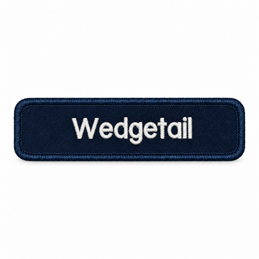 Custom Embroidered Ambulance Responder Name Tag White on Blue 20 x 90mm
