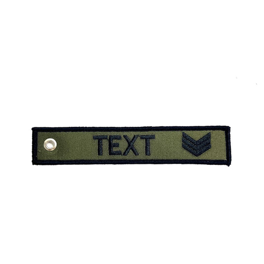 Custom Embroidered Personalised Key Tag Olive NCO - Cadetshop