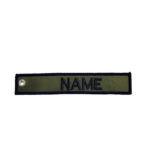 Custom Embroidered Personalised Key Tag Olive NCO - Cadetshop