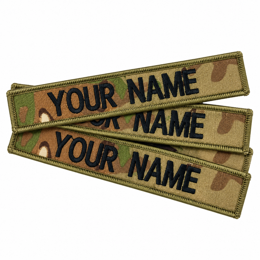 Custom Embroidered Personalised Name Tag Multicam 25 x 150 mm