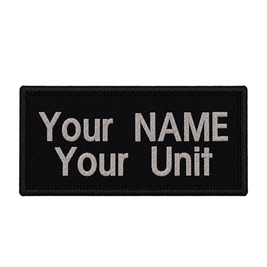 Custom Embroidered Police First Responder ILAV Style Name Tag 100 x 50 mm 2 Line