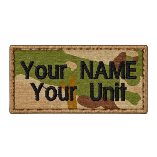 Custom Embroidered Police First Responder ILAV Style Name Tag 100 x 50 mm 2 Line
