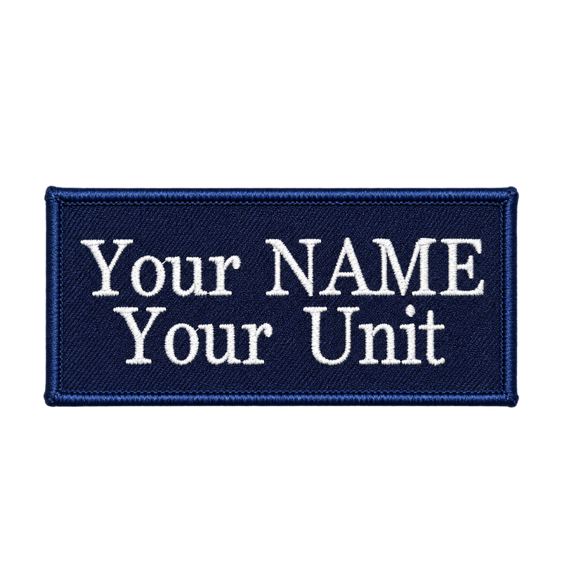 Load image into Gallery viewer, Custom Embroidered Police First Responder ILAV Style Name Tag 100 x 50 mm 2 Line Times Font

