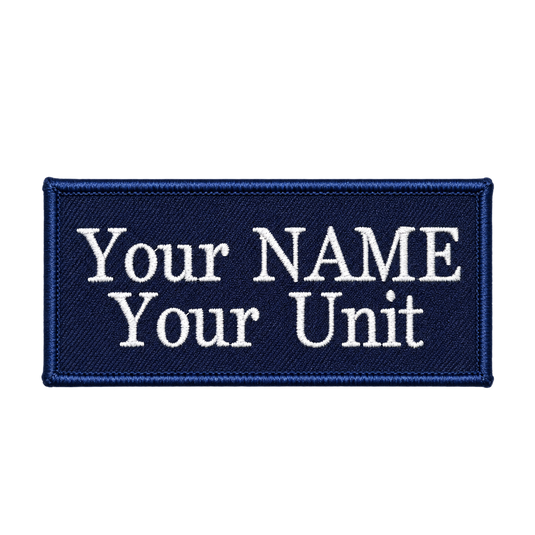 Custom Embroidered Police First Responder ILAV Style Name Tag 100 x 50 mm 2 Line Times Font