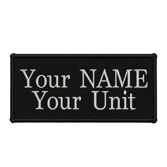 Custom Embroidered Police First Responder ILAV Style Name Tag 100 x 50 mm 2 Line Times Font