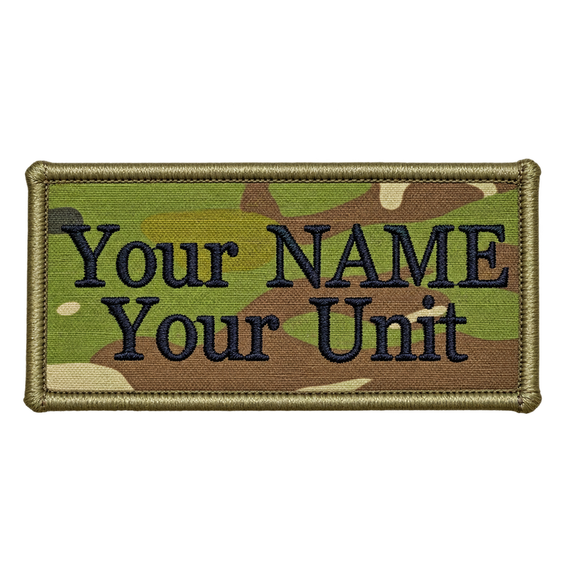 Load image into Gallery viewer, Custom Embroidered Police First Responder ILAV Style Name Tag 100 x 50 mm 2 Line Times Font
