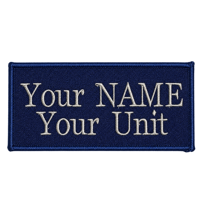 Load image into Gallery viewer, Custom Embroidered Police First Responder ILAV Style Name Tag 100 x 50 mm 2 Line Times Font
