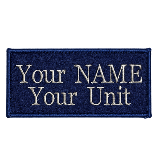 Custom Embroidered Police First Responder ILAV Style Name Tag 100 x 50 mm 2 Line Times Font