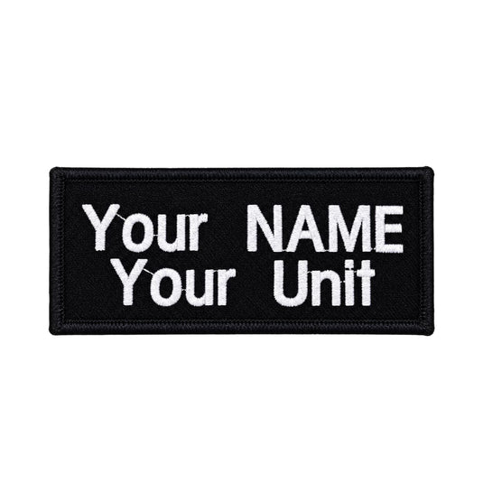 Custom Embroidered Police First Responder ILAV Style Name Tag 100 x 50 mm 2 Line