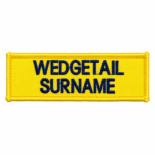 Custom Embroidered Responder Name Tag Blue on Yellow 90 x 25