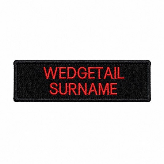Custom Embroidered Responder Name Tag Red on Black 25 x 90
