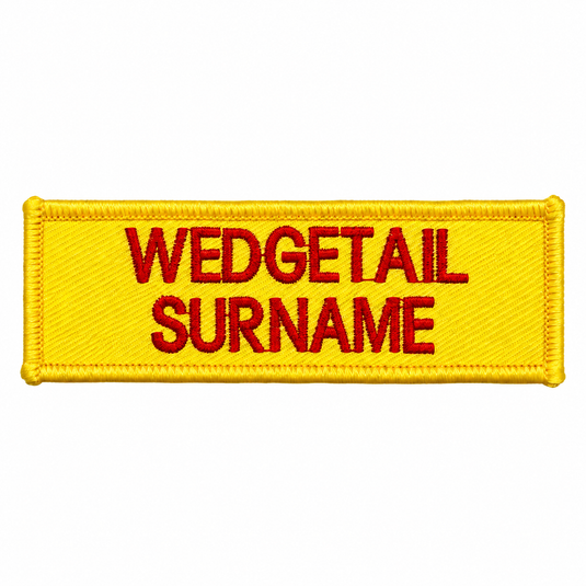 Custom Embroidered Responder Name Tag Red on Yellow