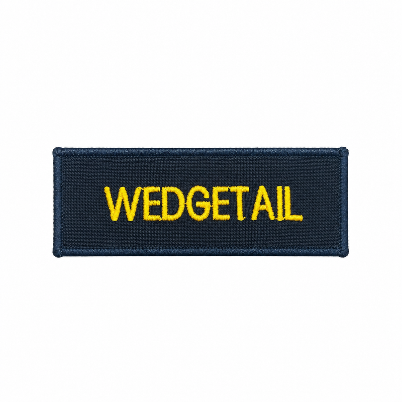 Load image into Gallery viewer, Custom Embroidered SES Responder Name Tag Yellow on Blue 30 x 90
