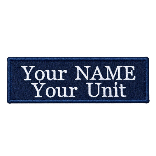 Custom Embroidered Police First Responder ILAV Style Name Tag 100 x 30 mm 2 Line Times Font - Cadetshop