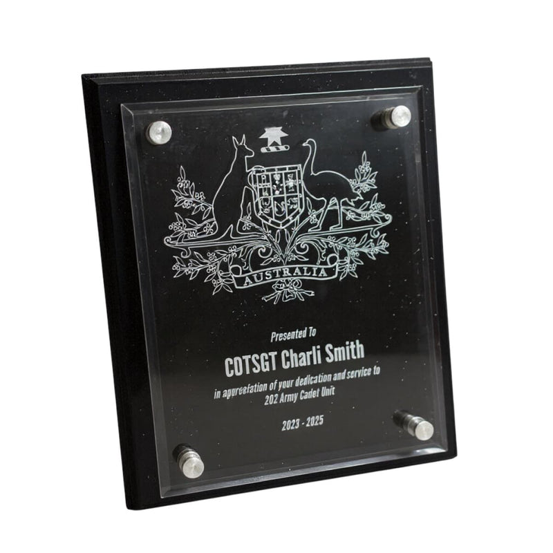 Load image into Gallery viewer, Custom Presentation Plaque Coat of Arms Acrylic - Cadetshop
