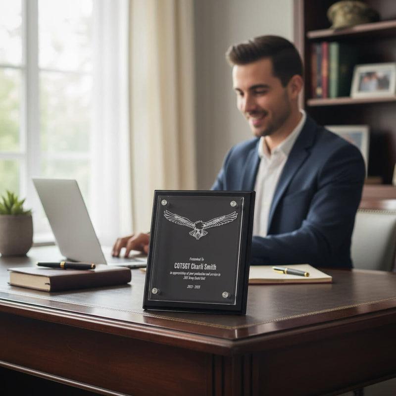 Load image into Gallery viewer, Custom Presentation Plaque Leadership Eagle Acrylic - Cadetshop
