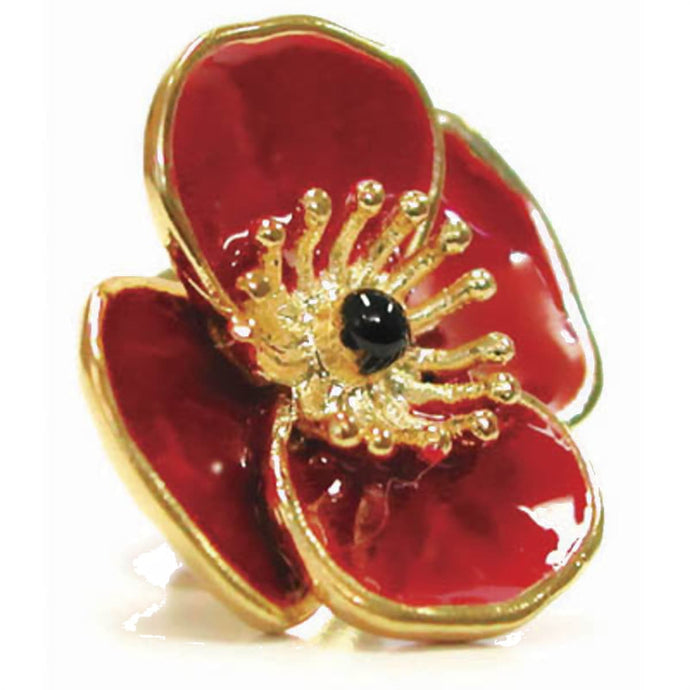 3D Poppy Badge On Card Lapel Pin - Cadetshop