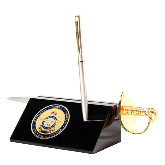 Desk Set Blank with Air Force Sword CIIIR - Cadetshop