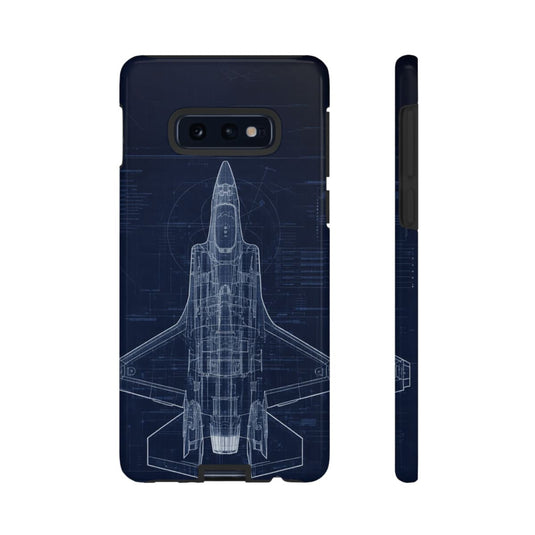 F-35 Blue Print Phone Case Air Force Collection Samsung - Cadetshop