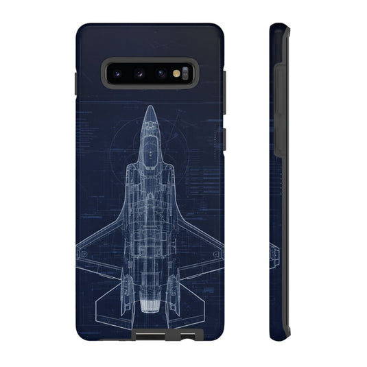 F-35 Blue Print Phone Case Air Force Collection Samsung - Cadetshop