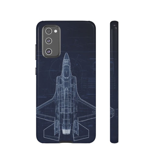 F-35 Blue Print Phone Case Air Force Collection Samsung - Cadetshop