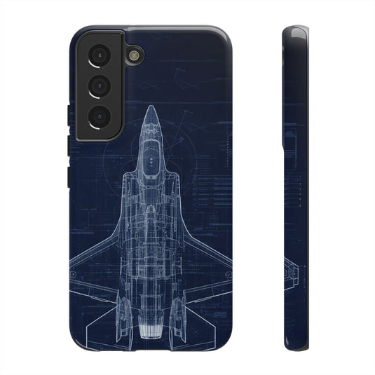 F-35 Blue Print Phone Case Air Force Collection Samsung - Cadetshop