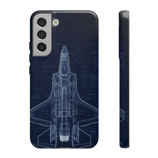 F-35 Blue Print Phone Case Air Force Collection Samsung - Cadetshop