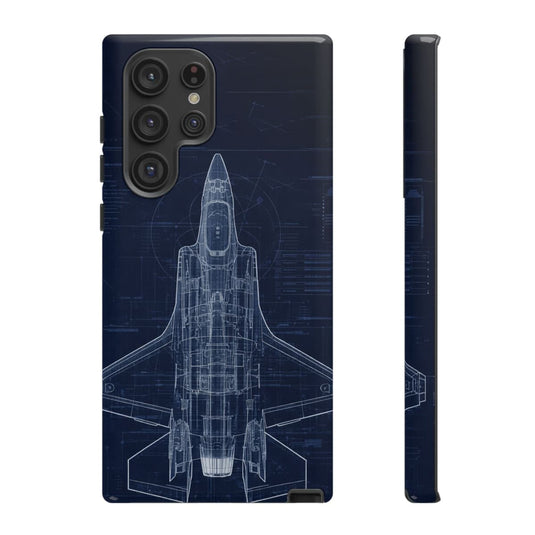 F-35 Blue Print Phone Case Air Force Collection Samsung - Cadetshop