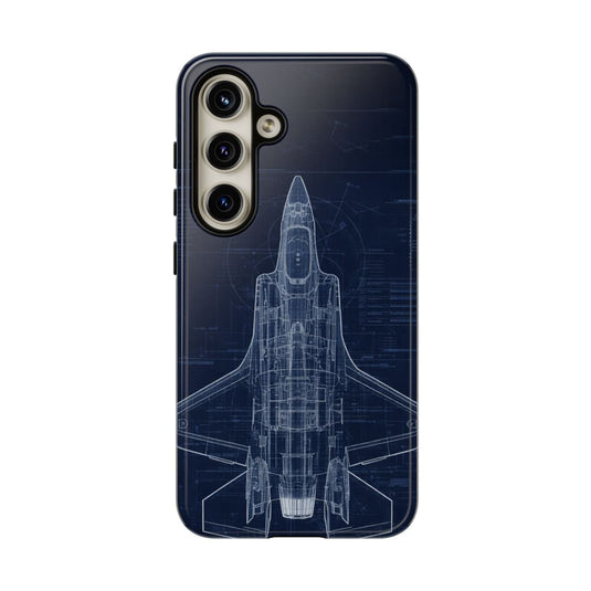 F-35 Blue Print Phone Case Air Force Collection Samsung - Cadetshop