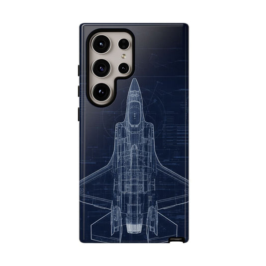F-35 Blue Print Phone Case Air Force Collection Samsung - Cadetshop