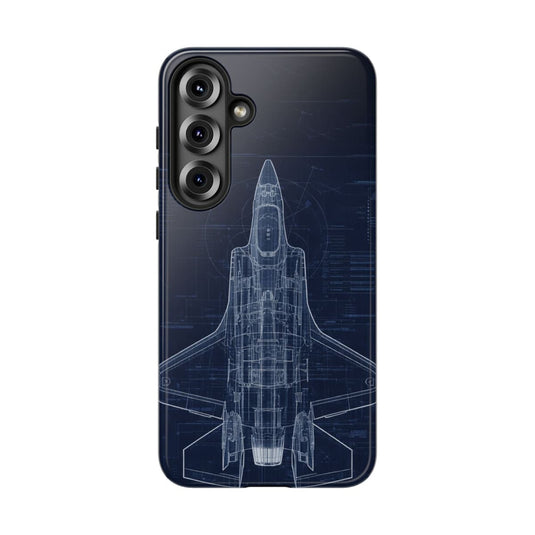 F-35 Blue Print Phone Case Air Force Collection Samsung - Cadetshop