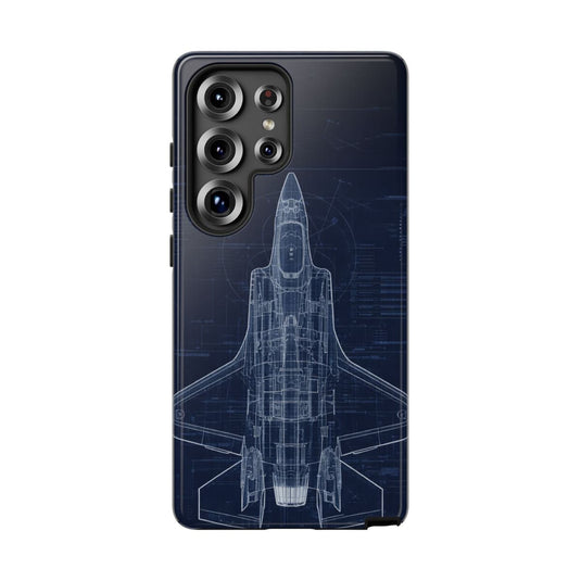 F-35 Blue Print Phone Case Air Force Collection Samsung - Cadetshop