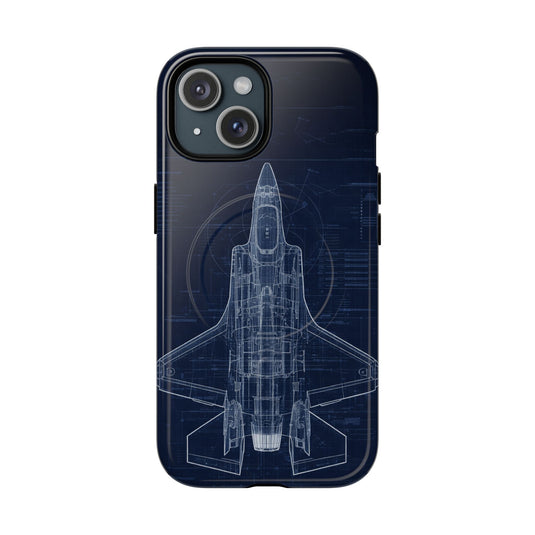 F-35 Blueprint Tech Drawing Phone Case Air Force Collection - Cadetshop