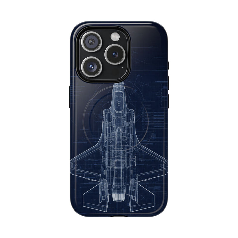 Load image into Gallery viewer, F-35 Blueprint Tech Drawing Phone Case Air Force Collection - Cadetshop
