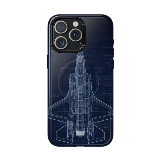F-35 Blueprint Tech Drawing Phone Case Air Force Collection - Cadetshop