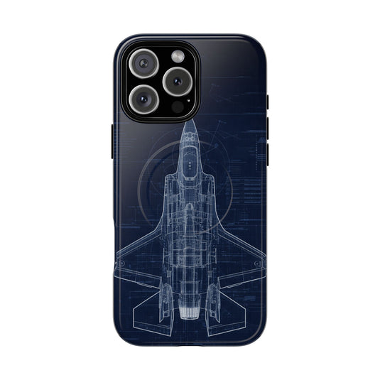 F-35 Blueprint Tech Drawing Phone Case Air Force Collection - Cadetshop