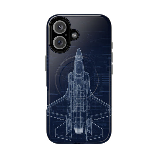 F-35 Blueprint Tech Drawing Phone Case Air Force Collection - Cadetshop