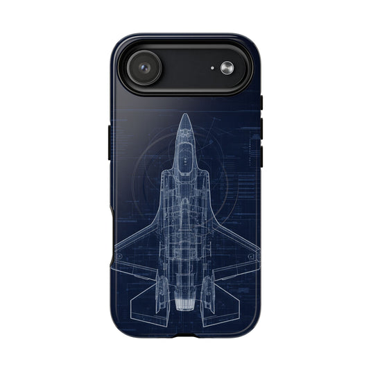 F-35 Blueprint Tech Drawing Phone Case Air Force Collection - Cadetshop