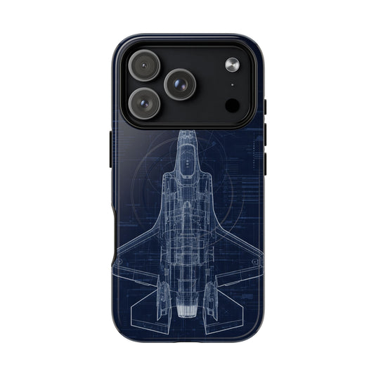 F-35 Blueprint Tech Drawing Phone Case Air Force Collection - Cadetshop
