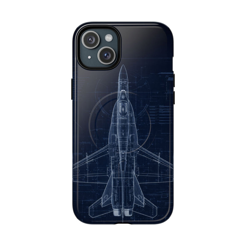 Load image into Gallery viewer, F/A-18 Blueprint Phone Case Air Force Collection - Cadetshop
