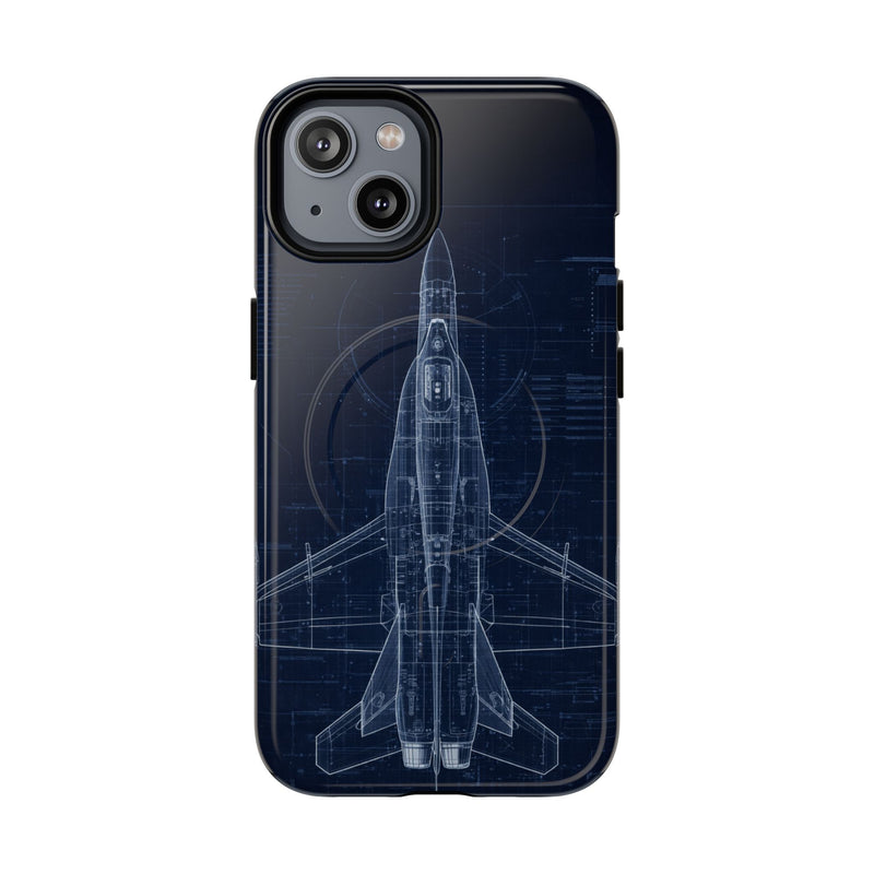 Load image into Gallery viewer, F/A-18 Blueprint Phone Case Air Force Collection - Cadetshop
