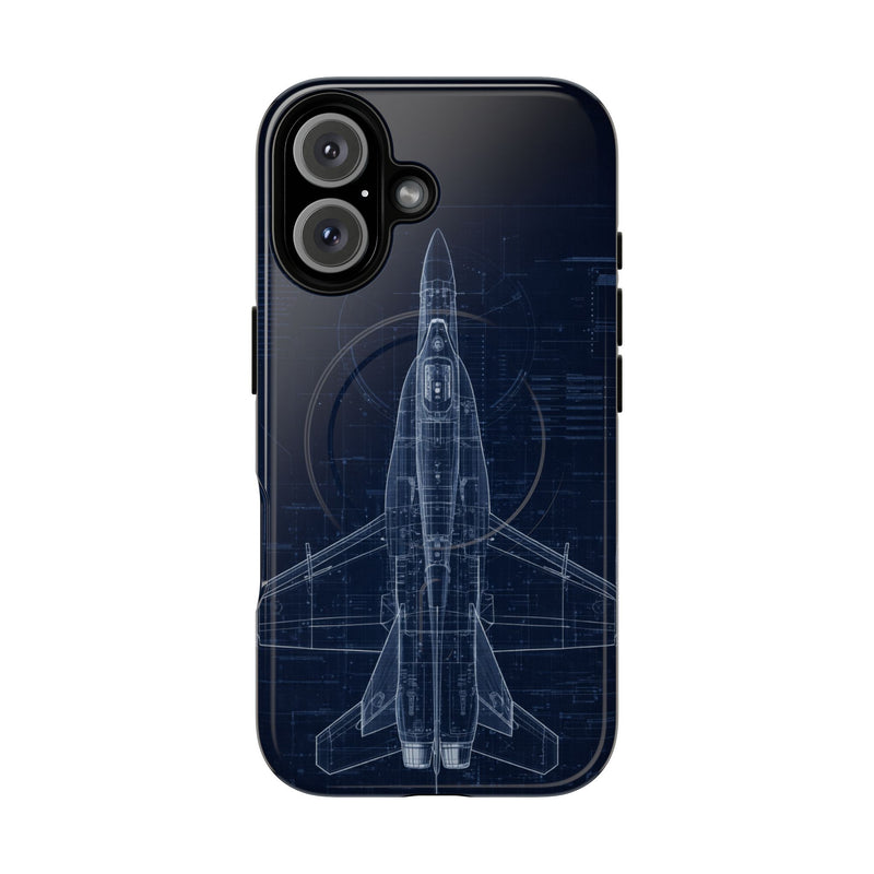Load image into Gallery viewer, F/A-18 Blueprint Phone Case Air Force Collection - Cadetshop
